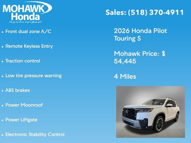 New 2026 Platinum White Pearl Honda Touring S image 7