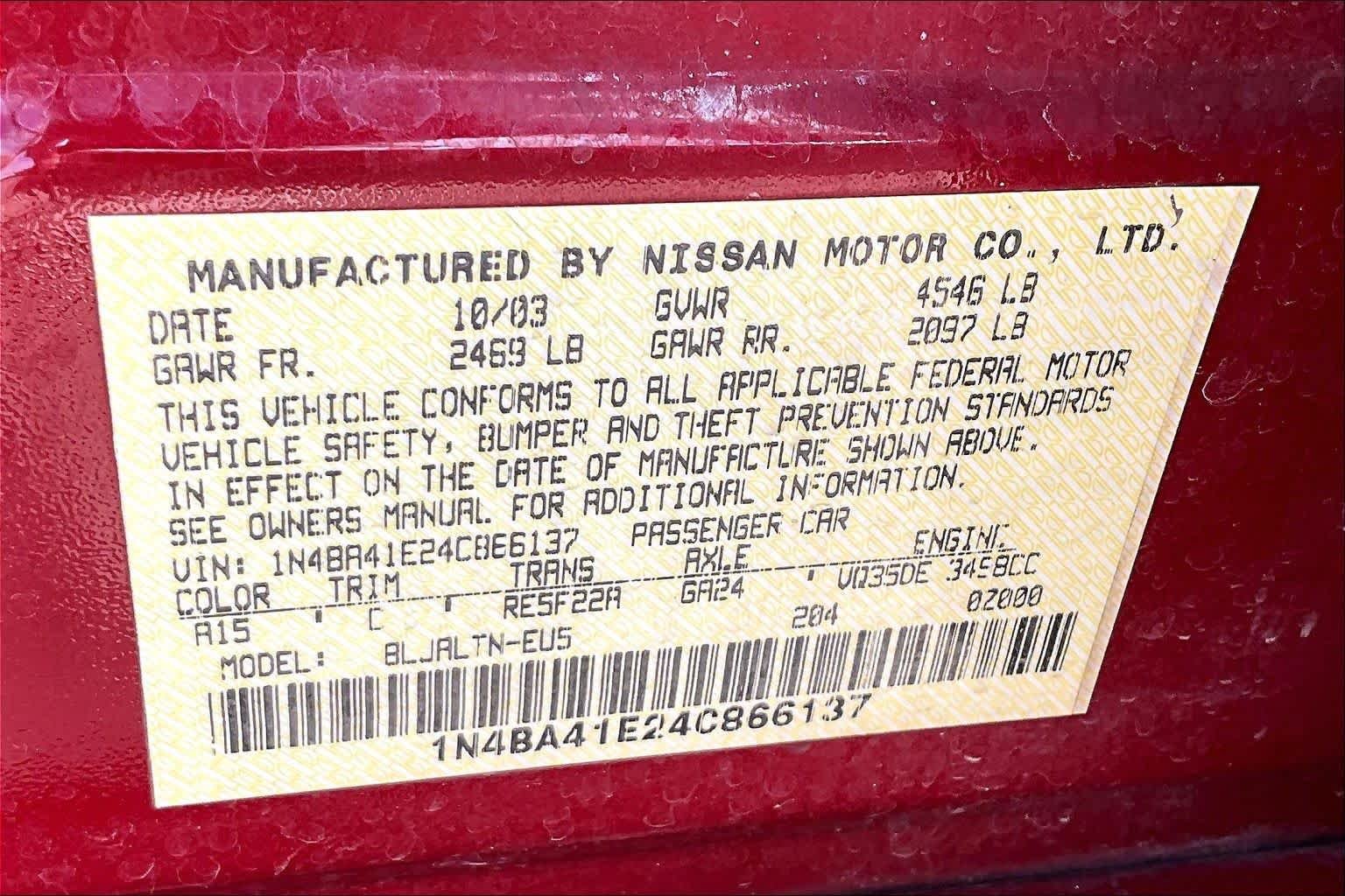 Used 2004 Red Opulence Metallic Nissan SE image 34