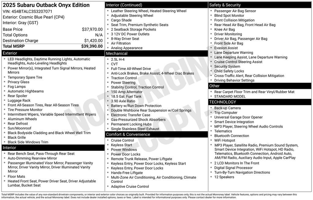 Used 2025 Blue Subaru Onyx Edition image 1