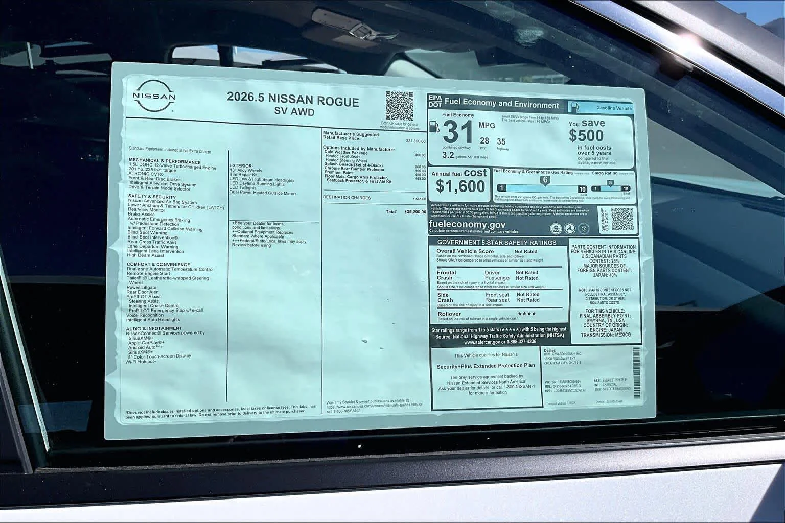 New 2026 Everest White Pearl TriCoat Nissan SV image 17