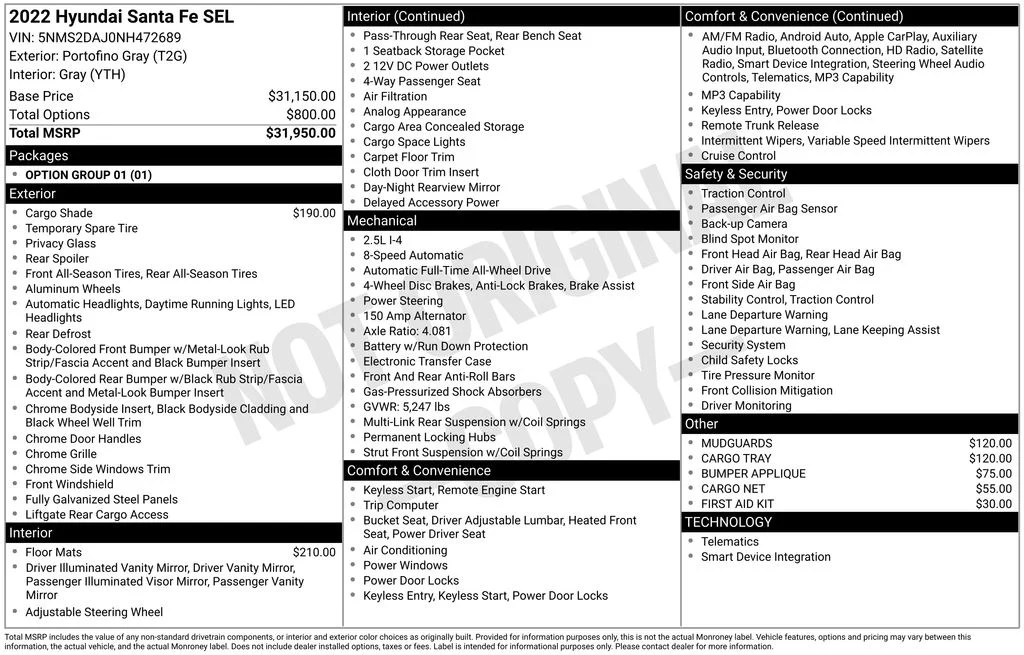 Used 2022 Gray Hyundai SEL image 17