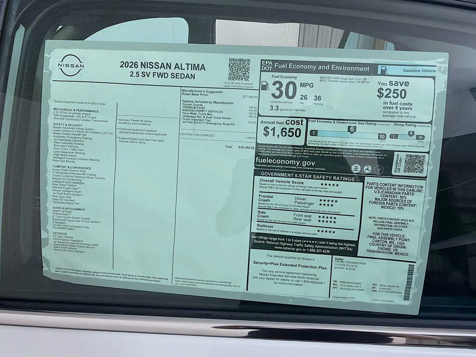 New 2026 Pearl White TriCoat Nissan SV image 6