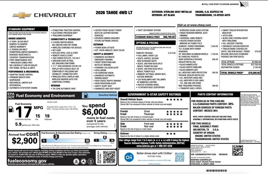 New 2026 Sterling Gray Metallic Chevrolet LT image 2