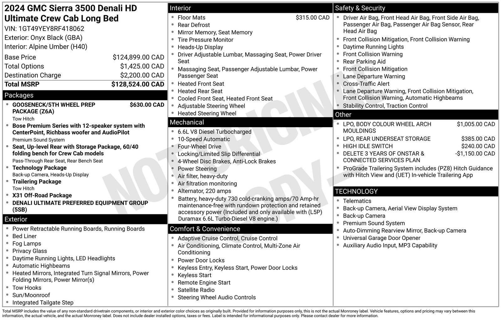 Used 2024 GMC Sierra 3500HD Denali Ultimate with VIN 1GT49YEY8RF418062 for sale in Baxter, Minnesota