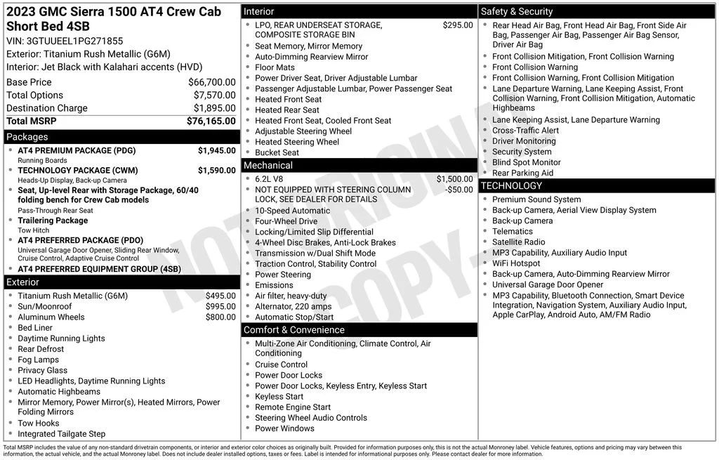 Used 2023 TITANIUM RUSH METALLIC GMC AT4 image 8