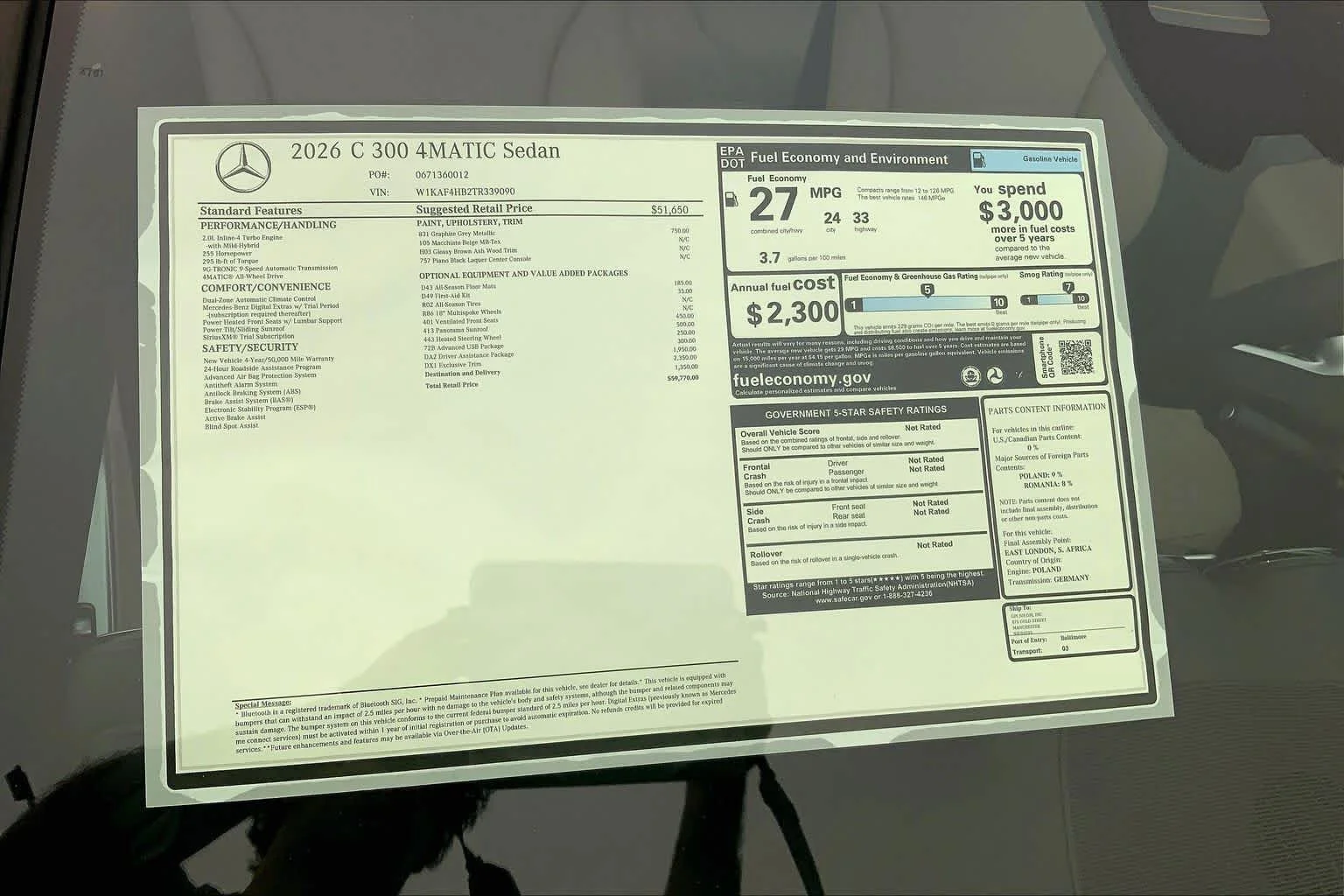 New 2026 Graphite Grey Metallic Mercedes-Benz C 300 image 19