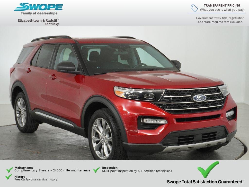 Used 2021 Rapid Red Metallic Tinted Clearcoat Ford XLT image 1