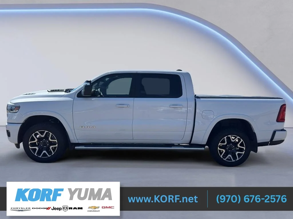 Used 2025 Bright White Clearcoat Ram Laramie image 1