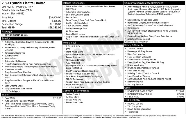 Used 2023 Blue Hyundai Limited image 9