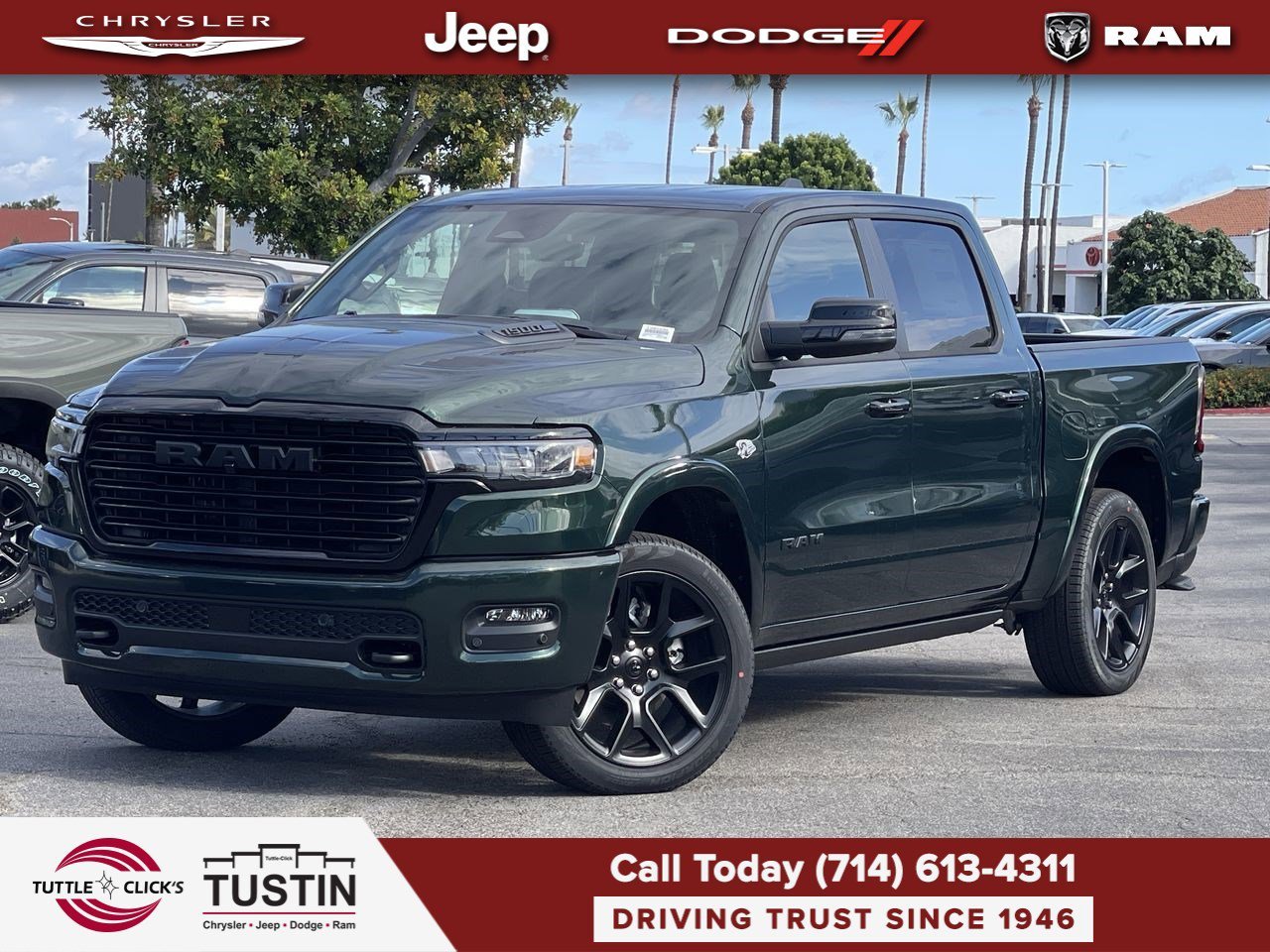 New 2026 Serrano-Green Metallic Exterior Paint RAM Laramie image 1