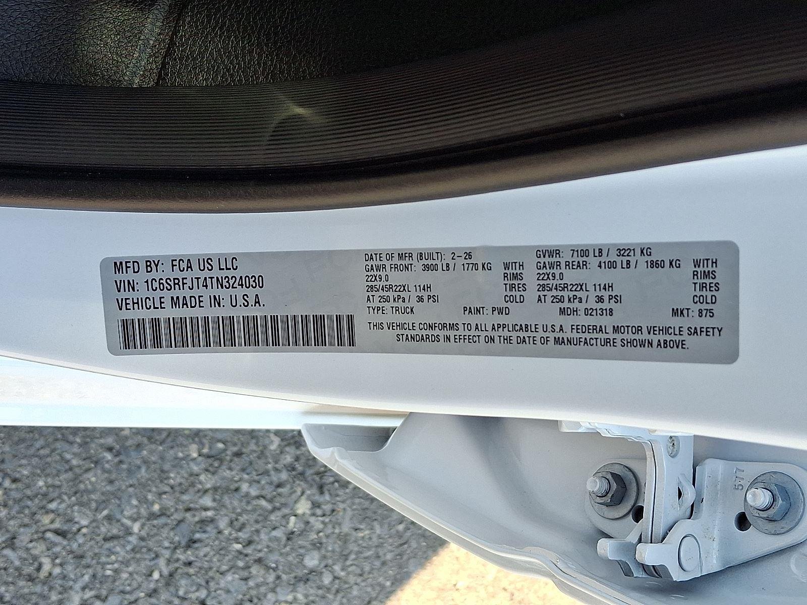 New 2026 Ivory White Tri-Coat Pearl-Coat Exterior Paint RAM Laramie image 18