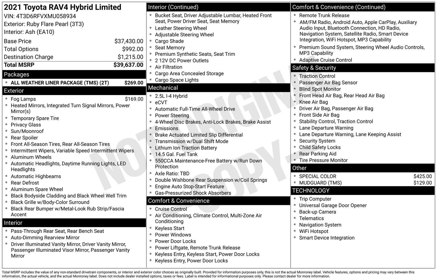 Used 2021 Red Toyota Limited image 3