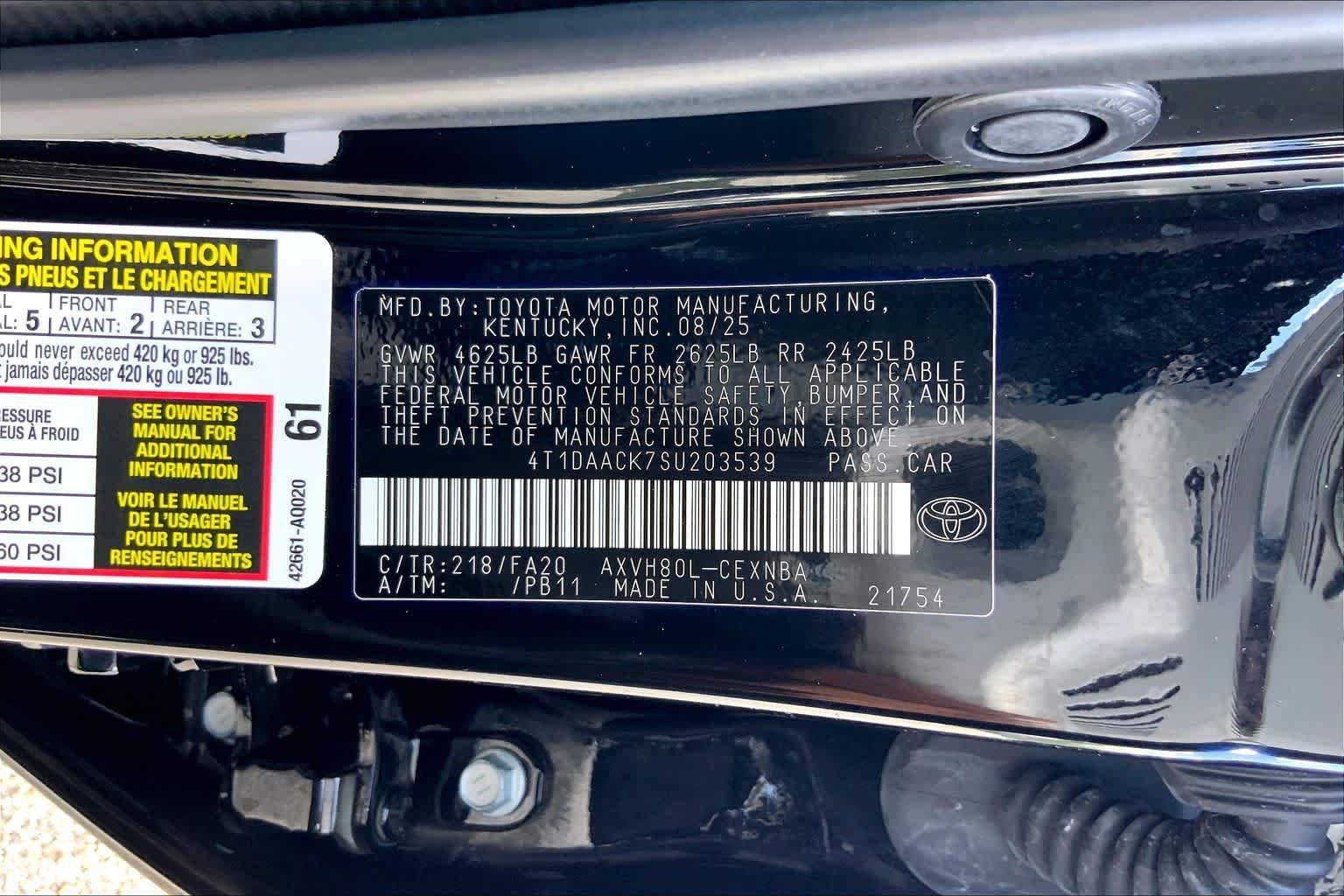 Used 2025 Midnight Black Metallic Toyota LE image 36