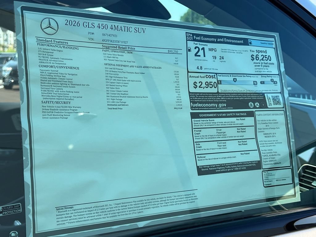 New 2026 Cirrus Silver Metallic Mercedes-Benz GLS 450 image 76