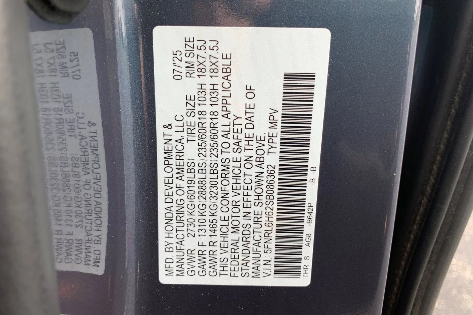 Certified Used 2025 Smoke Blue Pearl Honda EX-L image 35