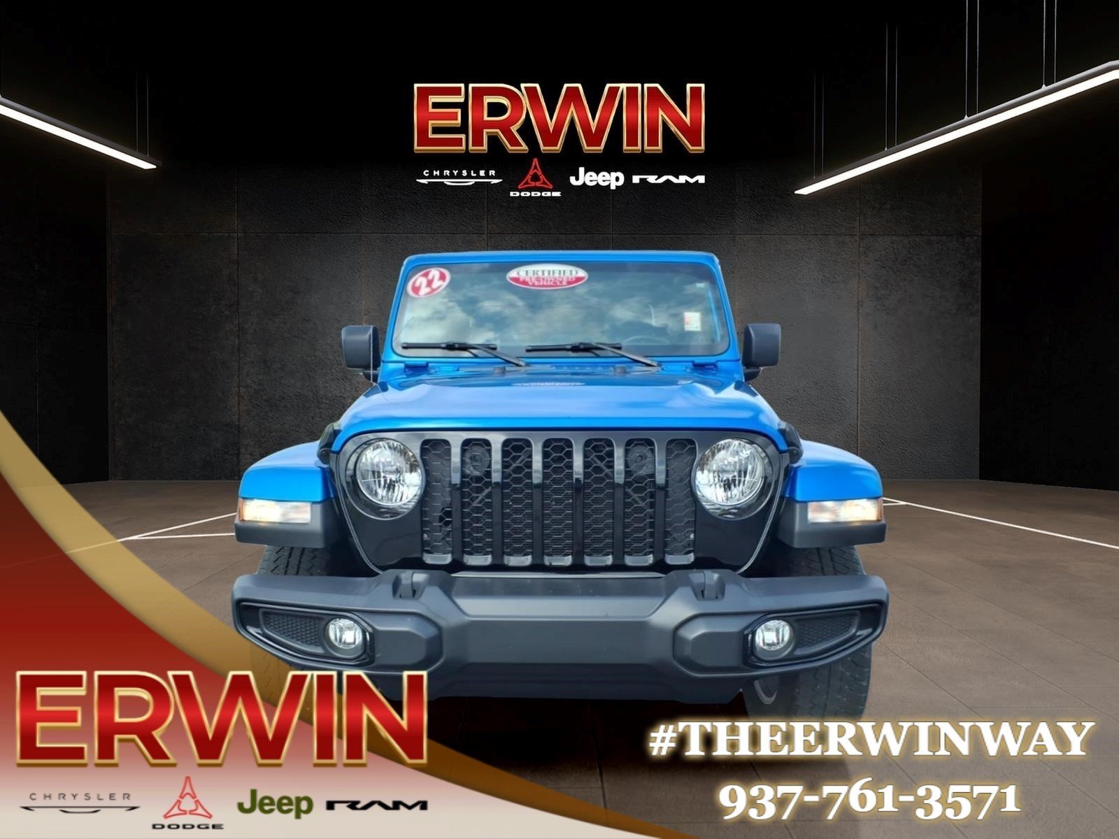 Used 2022 Hydro Blue Pearl Coat Jeep Willys image 2