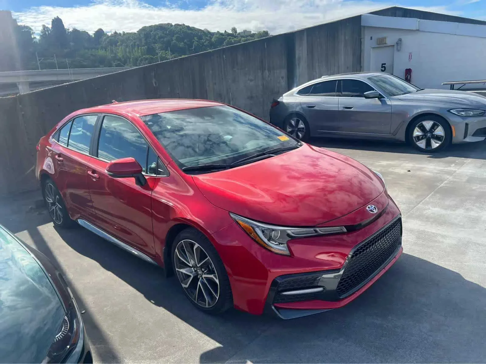 Used 2021 Barcelona Red Metallic Toyota SE image 2