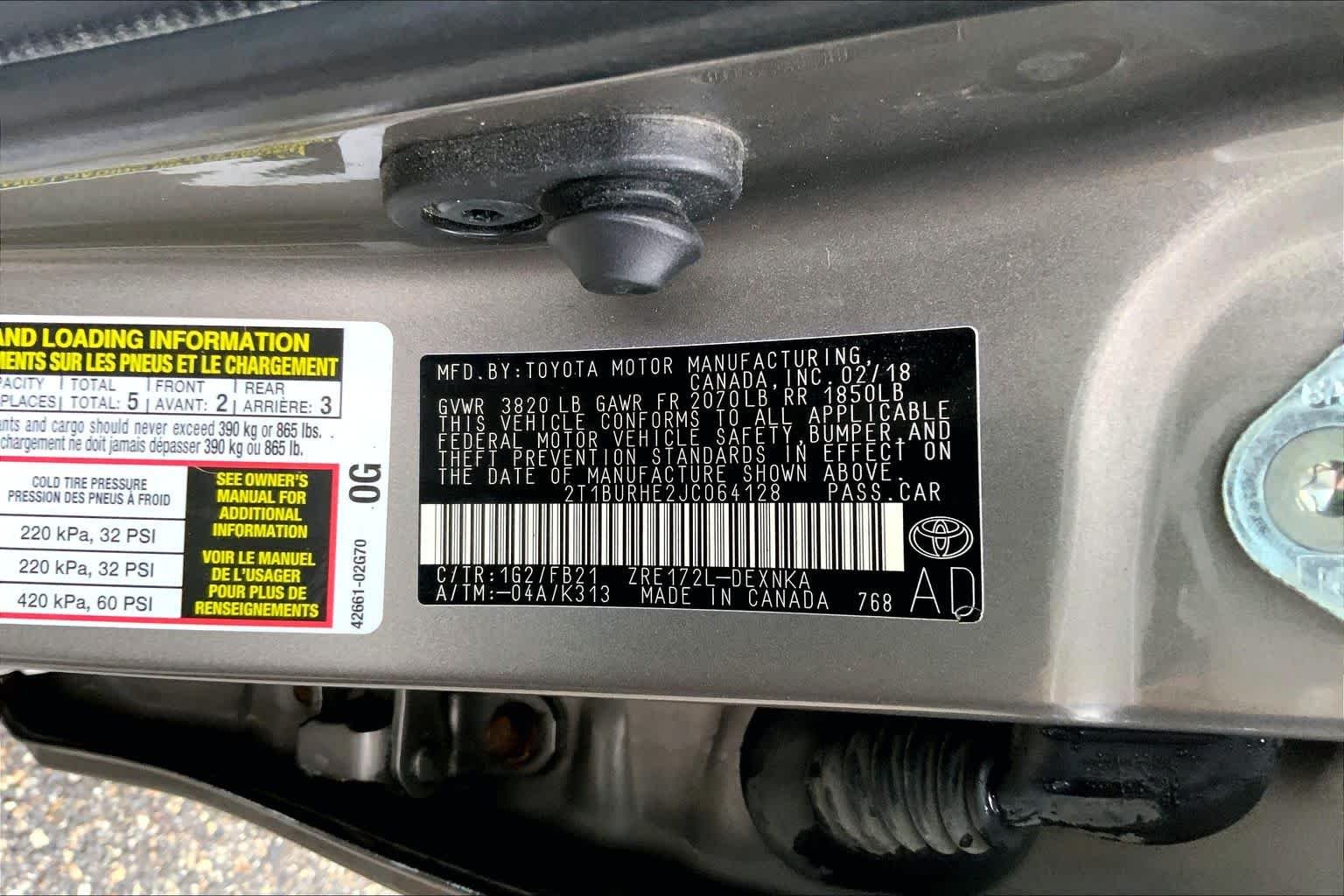 Used 2018 Falcon Gray Metallic Toyota LE image 34