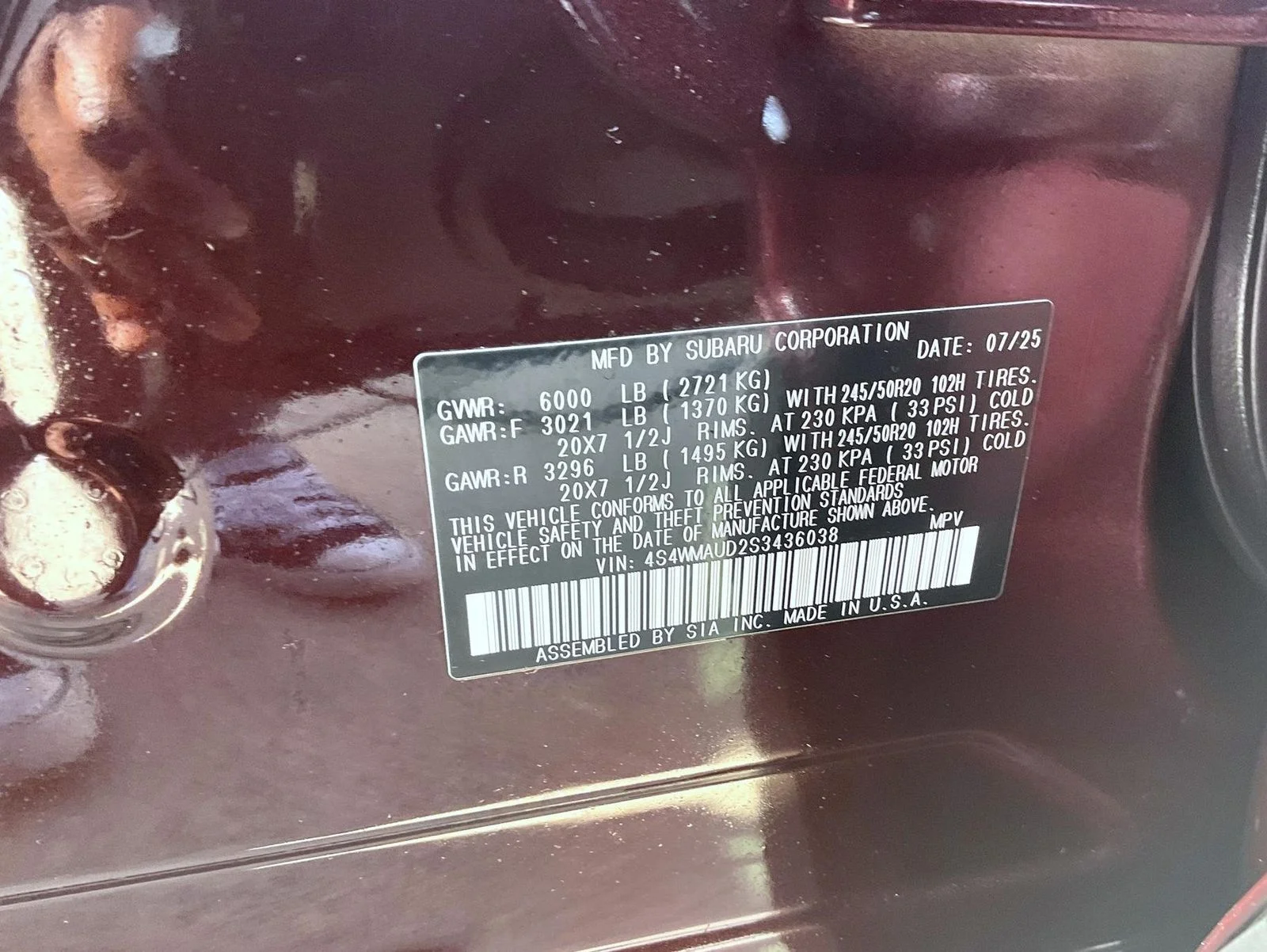 Used 2025 Red Subaru Touring image 27