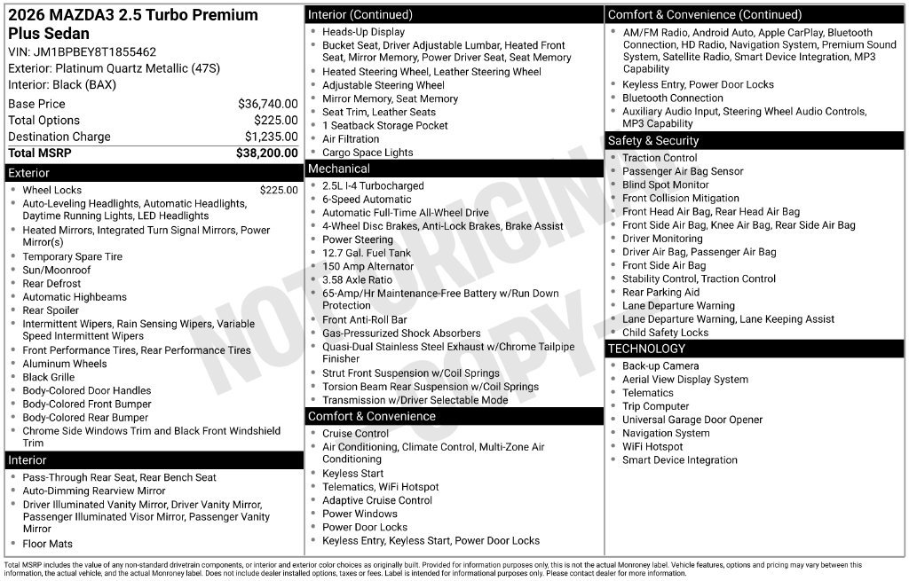 Certified Used 2026 Quartz Metallic Mazda 2.5 Turbo Premium Plus image 2