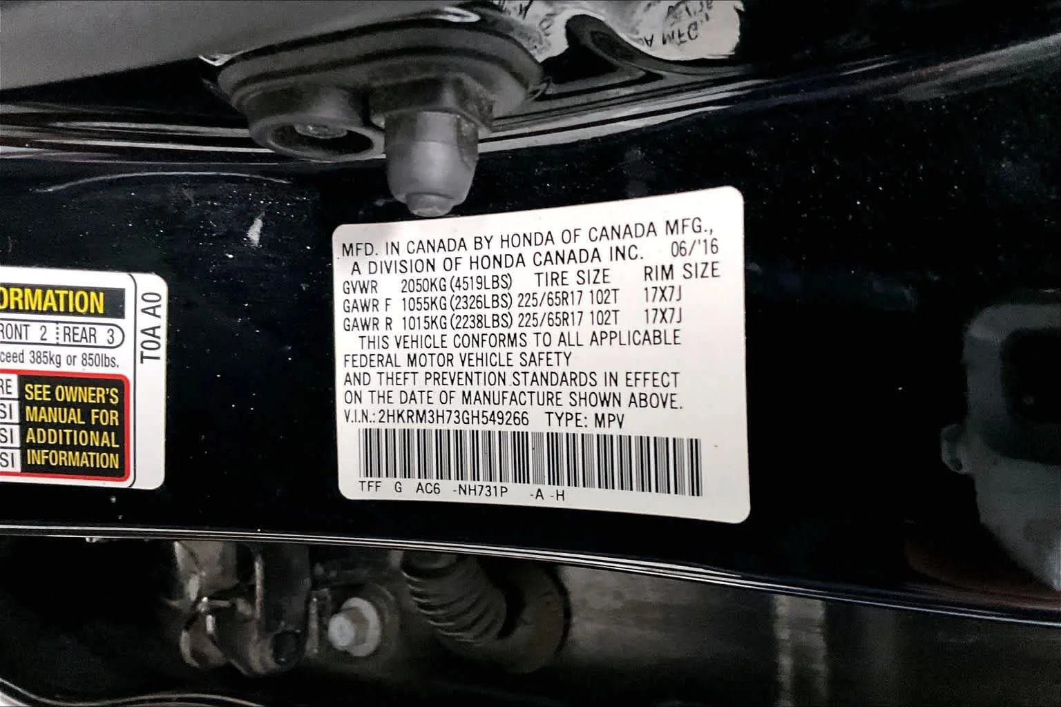 Used 2016 Black Honda EX-L image 18