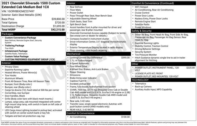 Used 2021 Gray Chevrolet Custom image 7