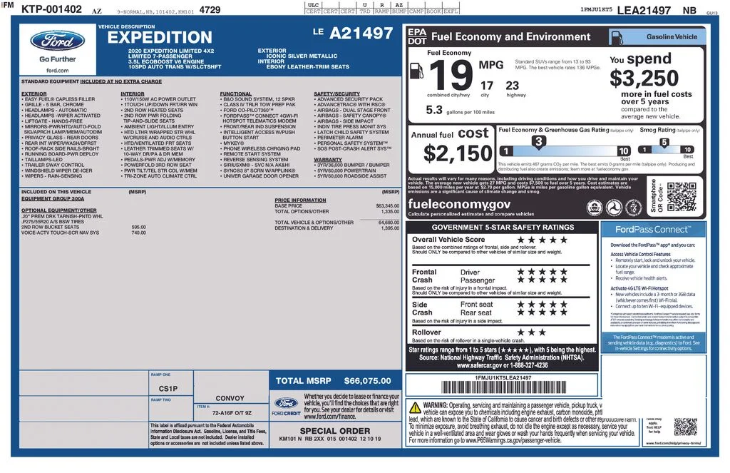 Used 2020 Silver Metallic Ford Limited image 10