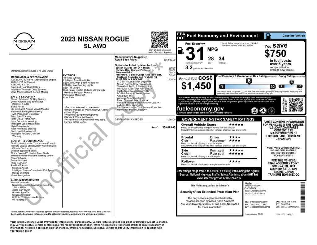 Used 2023 White Nissan SL image 4