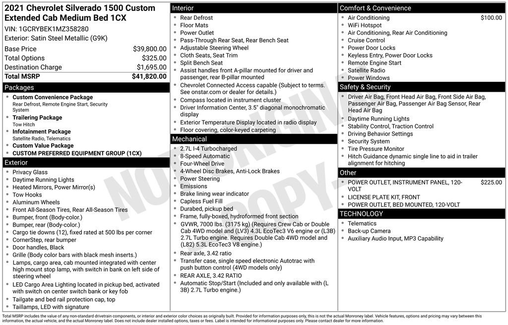 Used 2021 Gray Chevrolet Custom image 9