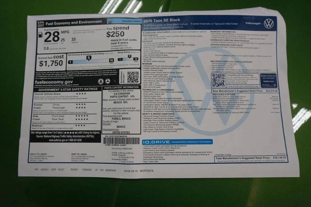 New 2026 Moss Green Volkswagen 1.5T SE Black image 31