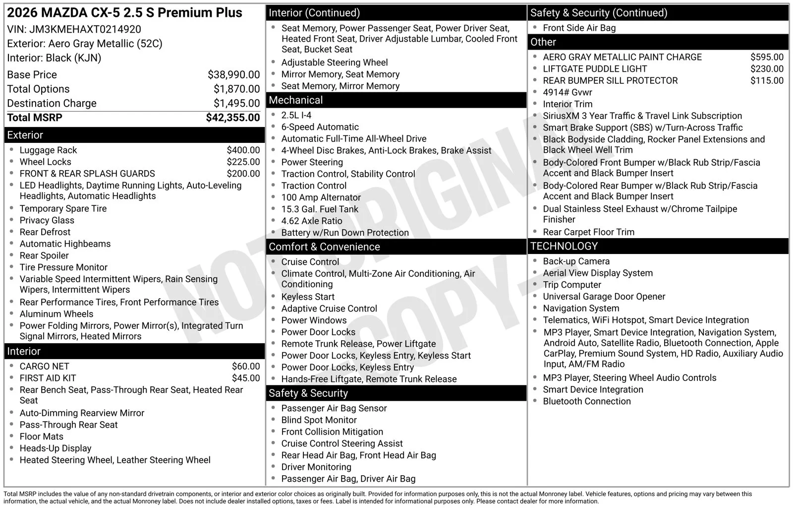 New 2026 Aero Gray Metallic Mazda 2.5 S Premium Plus image 4