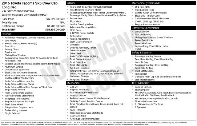 Used 2016  Toyota SR5 image 1