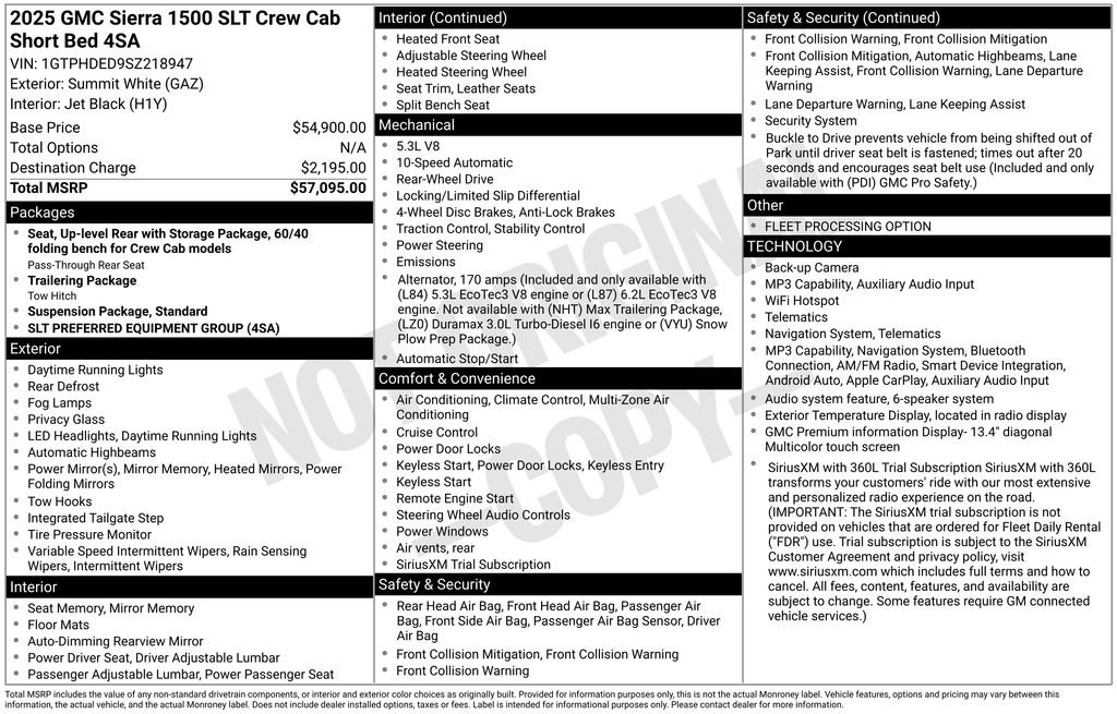 Used 2025 White GMC SLT image 1