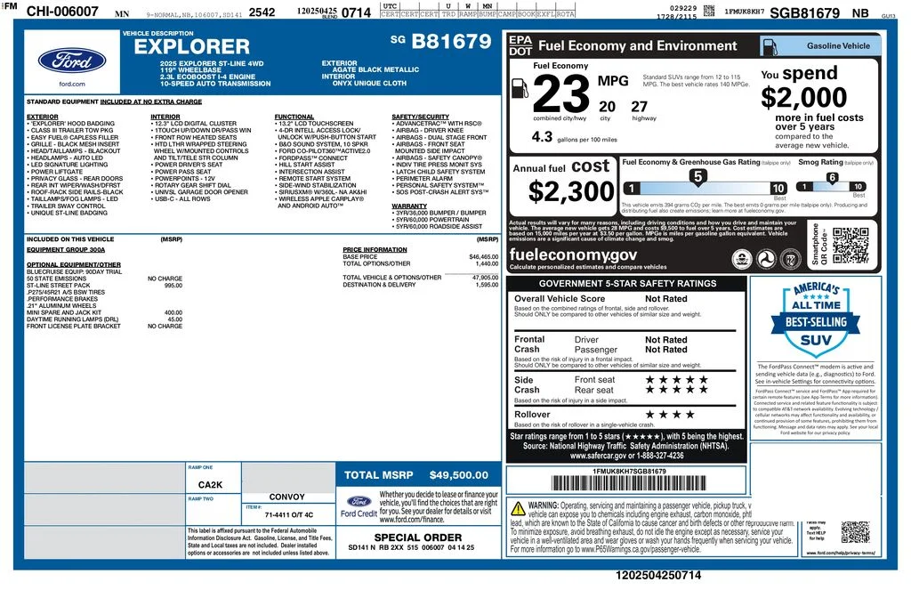 Certified Used 2025 Black Ford ST-Line image 2