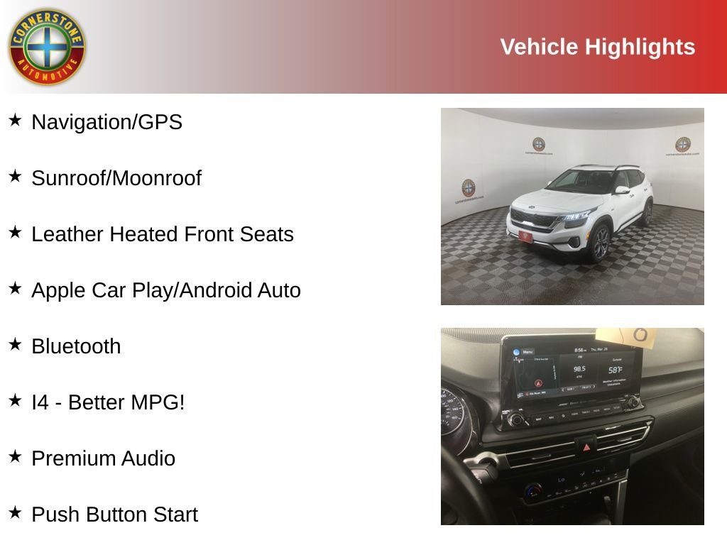 Certified 2021 Kia Seltos SX with VIN KNDETCA21M7112916 for sale in Elk River, Minnesota