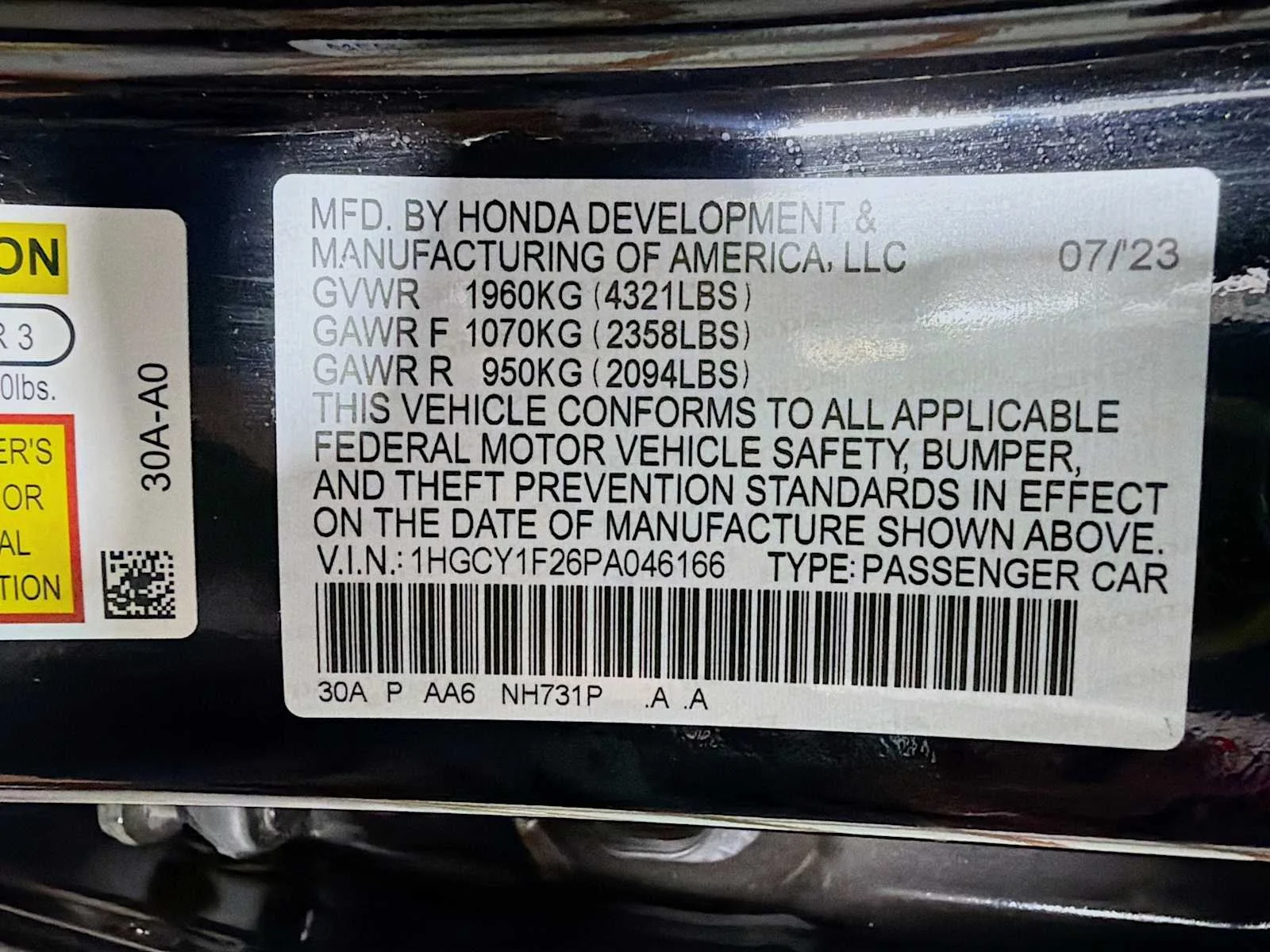 Used 2023 Crystal Black Pearl Honda LX image 27