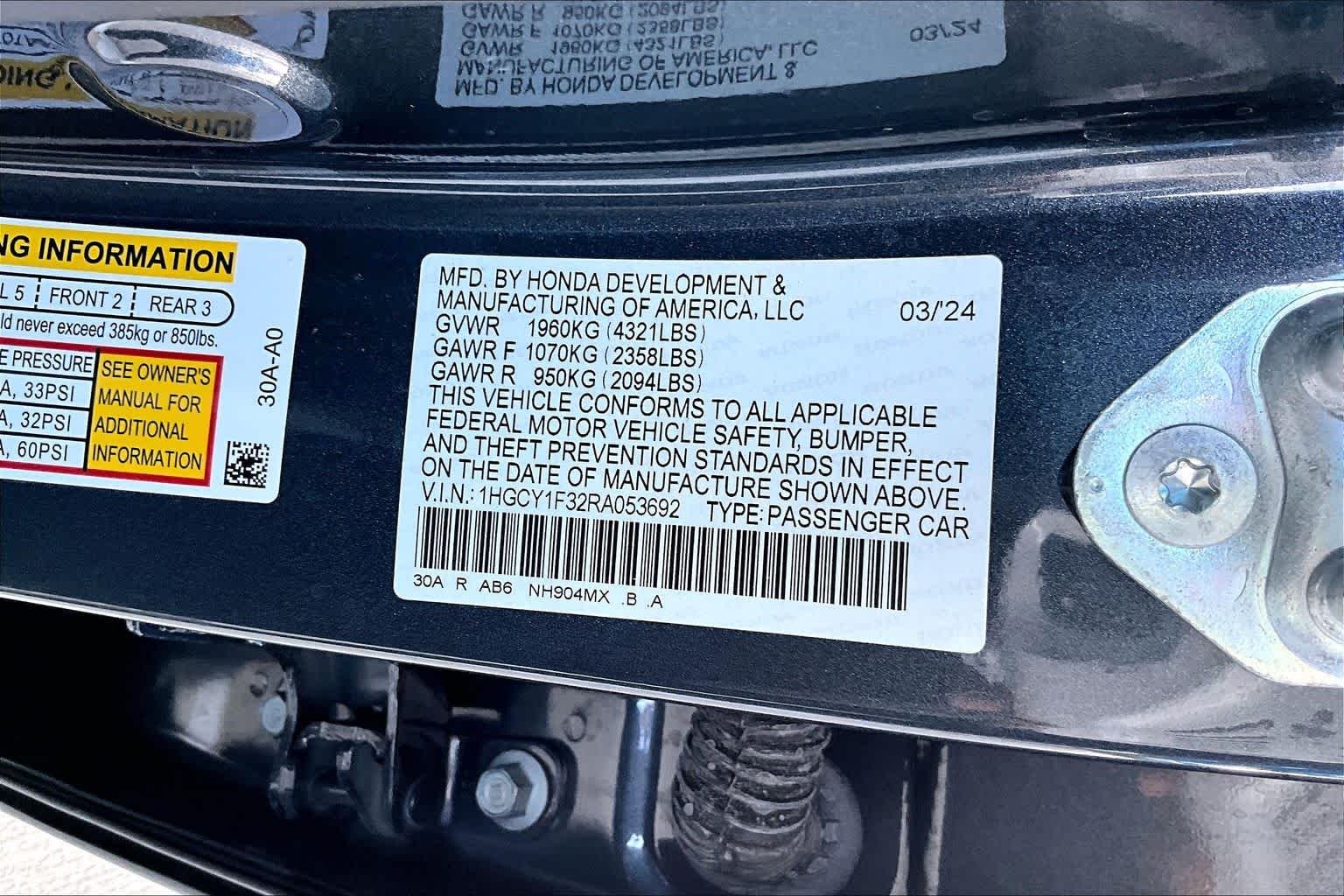 Certified Used 2024 Meteorite Gray Metallic Honda EX image 34