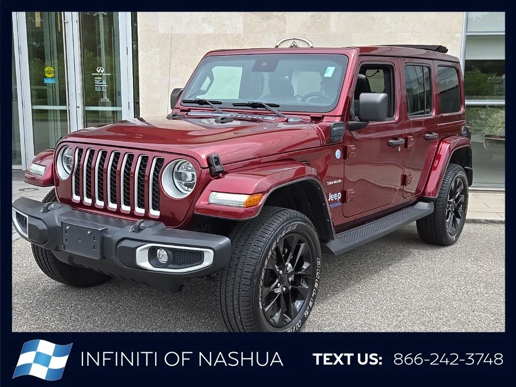 Used 2021 Red Jeep Unlimited Sahara 4xe image 1
