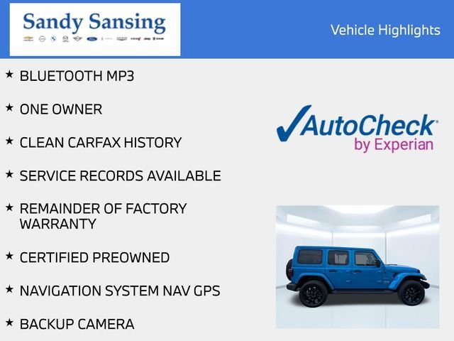Used 2022 Blue Jeep Unlimited Sahara 4xe image 6