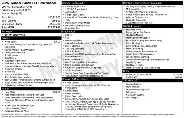 Used 2025 Black Hyundai SEL Convenience image 4