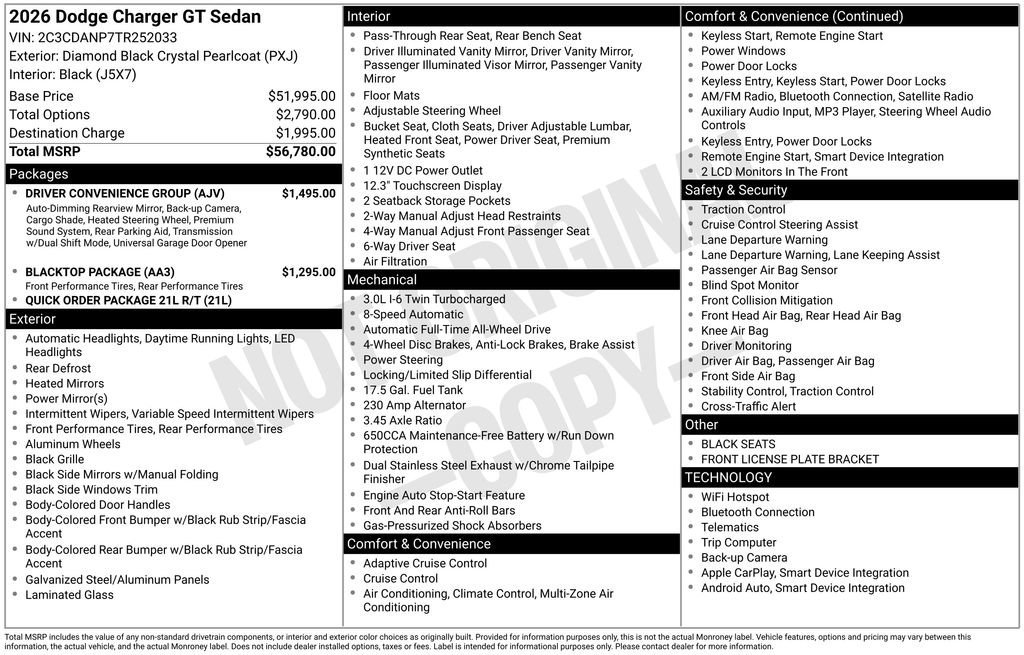 New 2026 Diamond Black Crystal Pearlcoat Dodge R/T image 22
