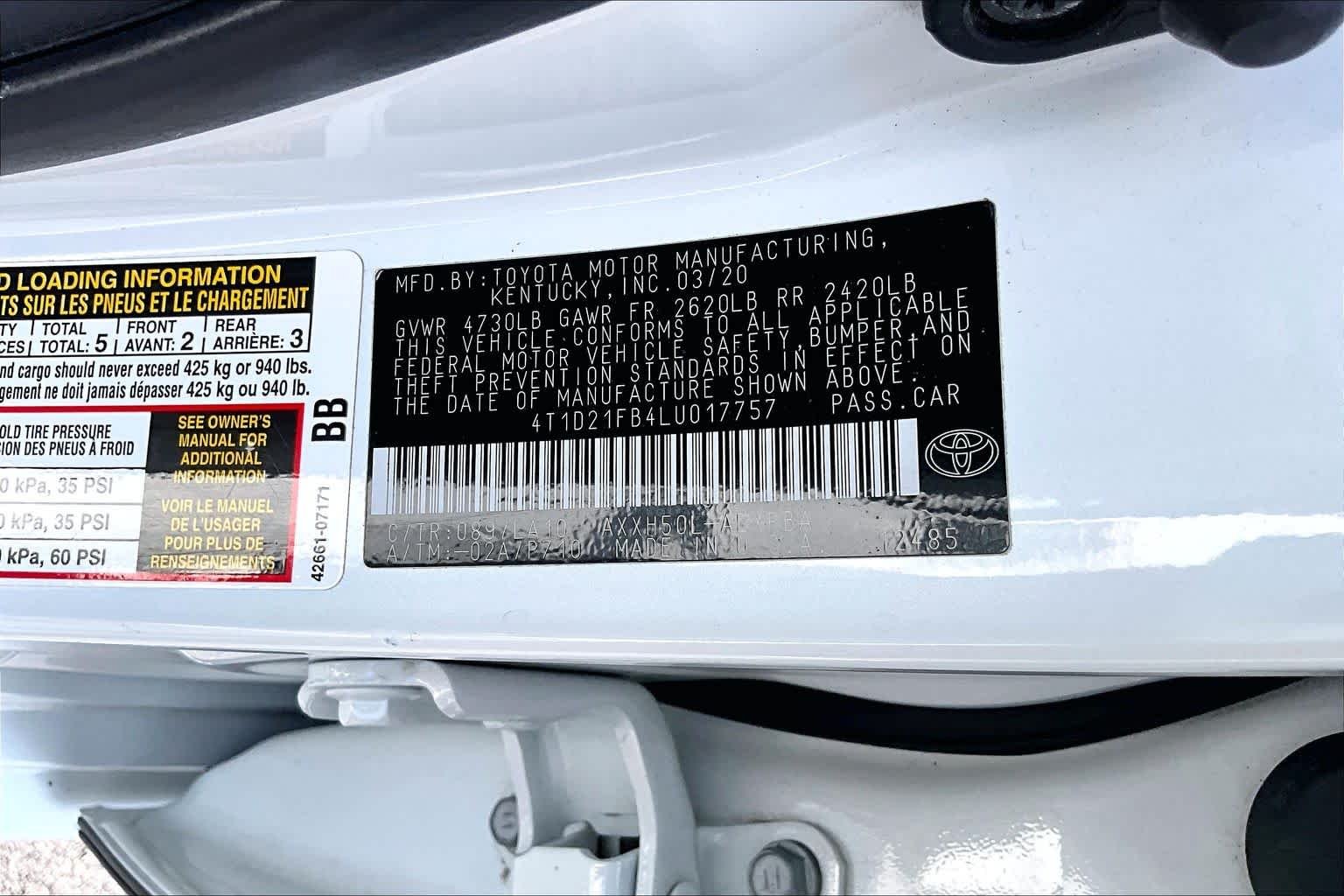 Used 2020 Wind Chill Pearl Toyota Hybrid Limited image 64