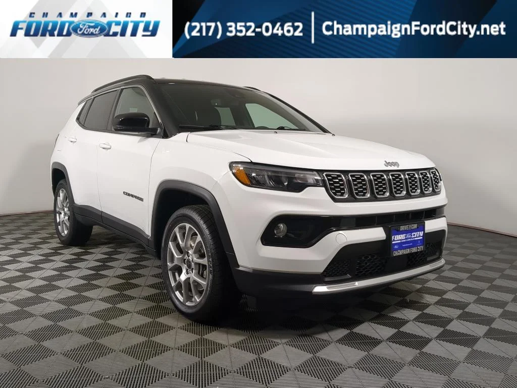 Used 2025 Bright White Clearcoat Jeep Limited image 1