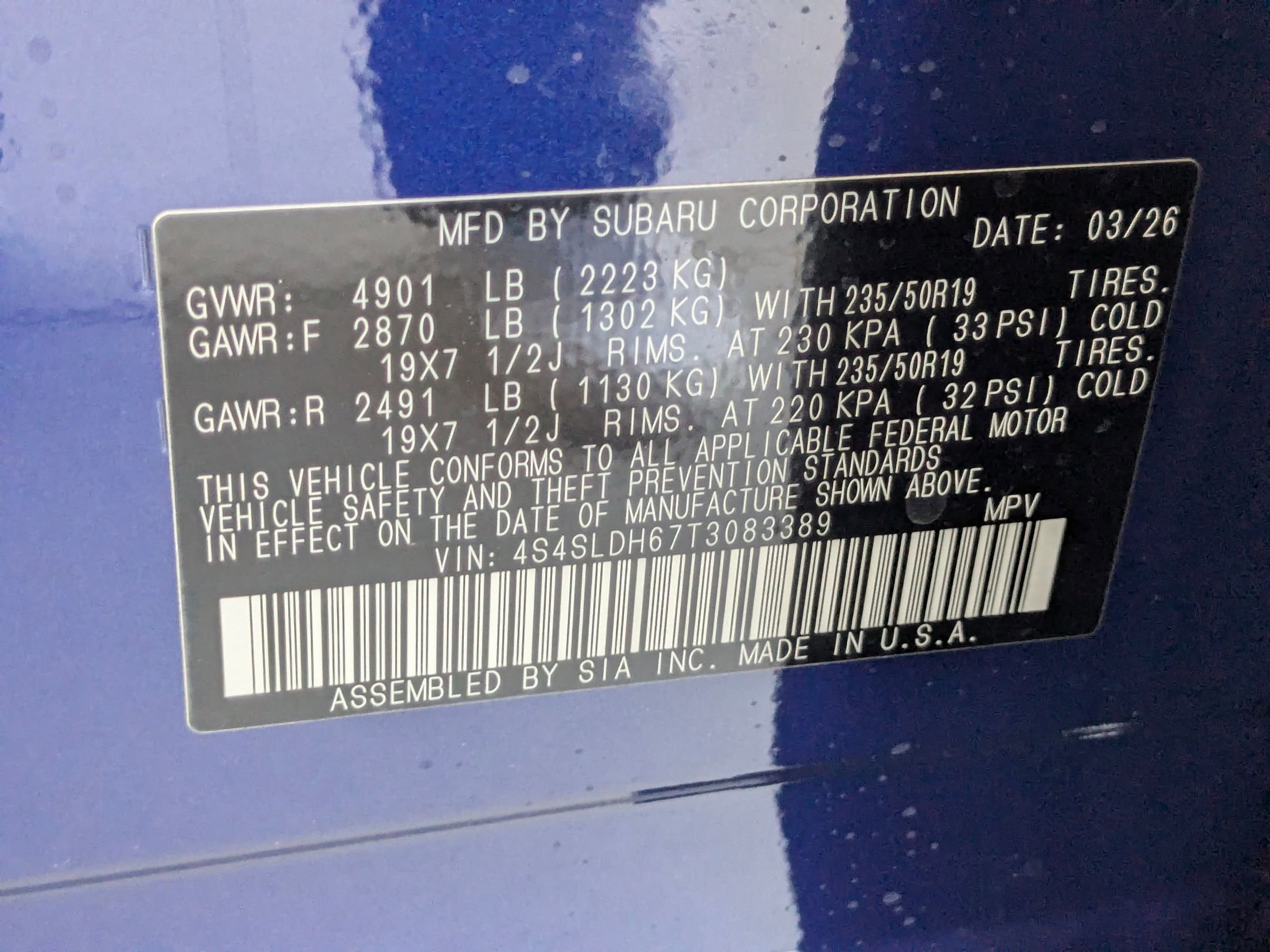 New 2026 SAPPHIRE BLUE PEARL Subaru Sport Onyx Addition image 15