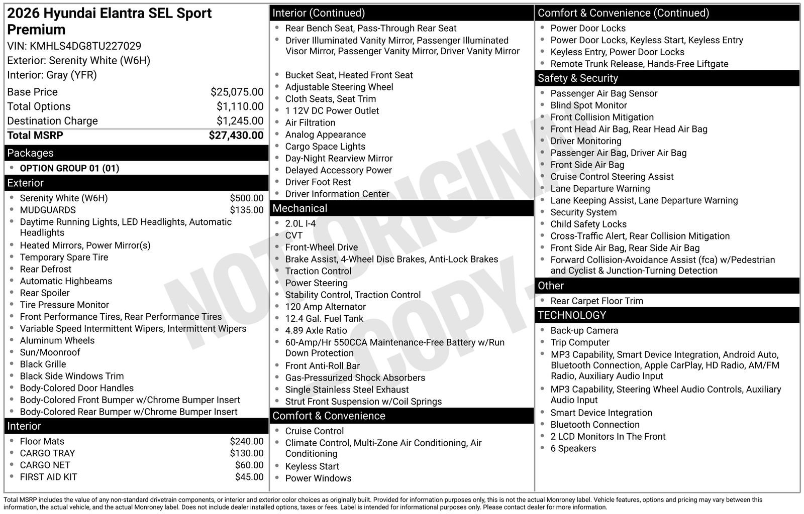 New 2026 White Hyundai SEL Sport Premium image 39