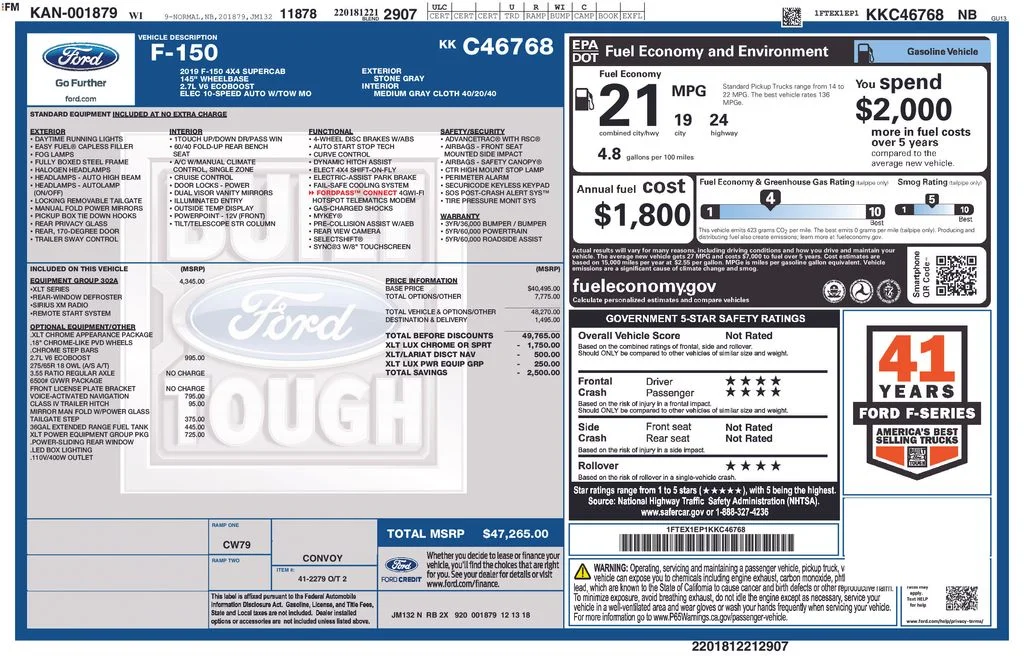 Used 2019 Stone Gray Metallic Ford XLT image 33