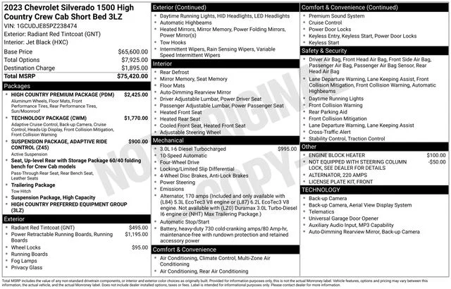 Used 2023 Red Chevrolet High Country image 37