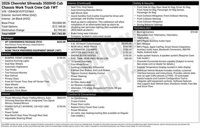 New 2026 Summit White Chevrolet Work Truck image 29
