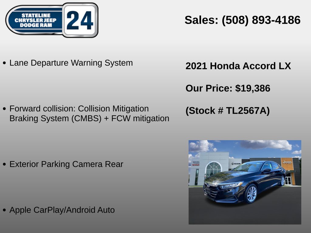 Used 2021 Black Honda LX image 5
