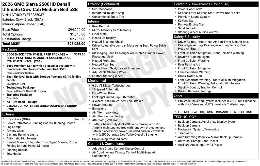 New 2026 Onyx Black GMC Denali Ultimate image 6